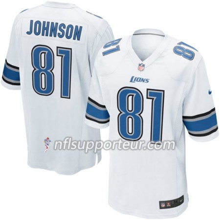 Maillot Homme Detroit Lions Calvin Johnson 81 Nike Blanc